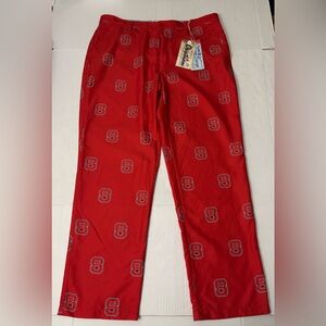 Men's Red NC State Wolfpack Ovation All Over Print Golf Pants Size 36x32